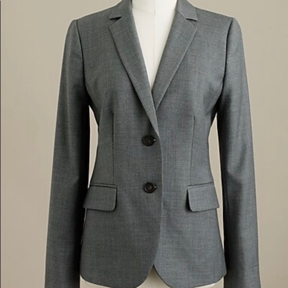 J Crew Super 120’s Gray Wool Blazer Size 4